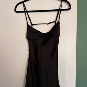 Viral Zara black satin mini dress XS